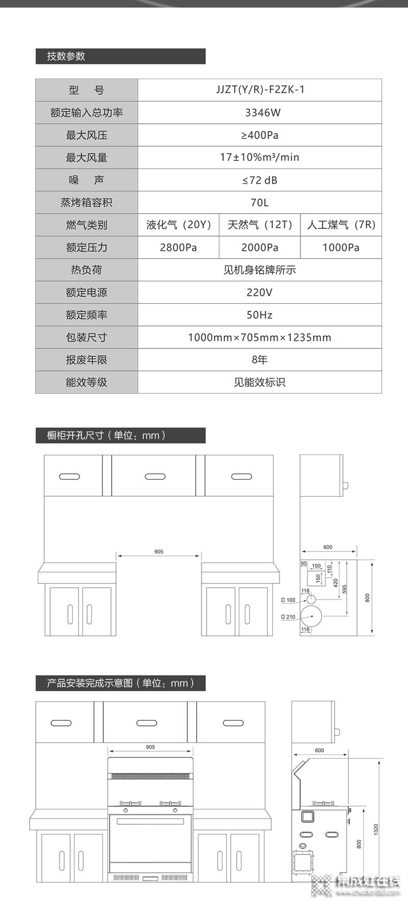 佳歌集成灶F2ZK蒸拷一體機產(chǎn)品效果圖